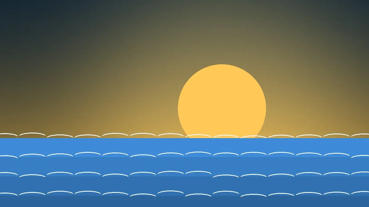 Abstract seascape illustration for the experience Harbour Sunset Sail