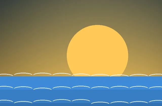 Abstract seascape illustration for the experience Harbour Sunset Sail