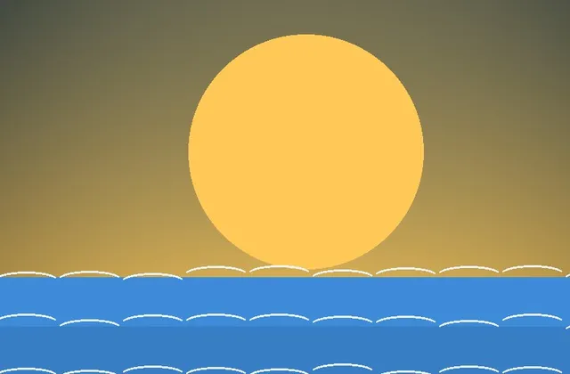 Abstract seascape illustration for Outlying Islands