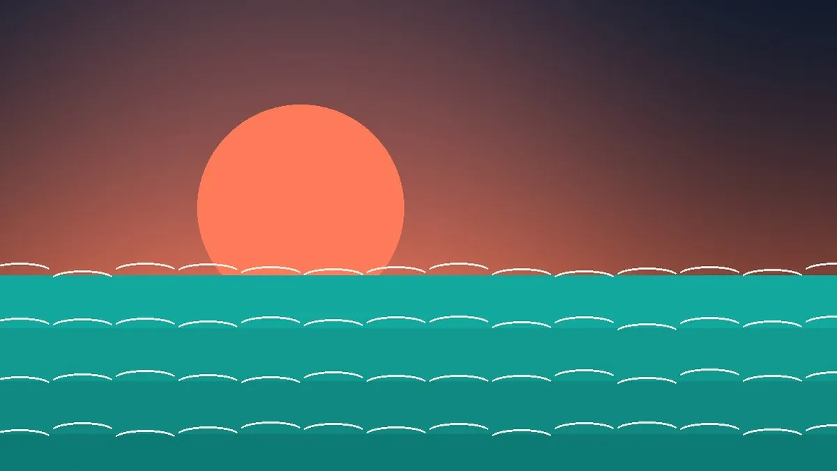 Abstract seascape illustration for the story Tea, Trams and the Old Town
