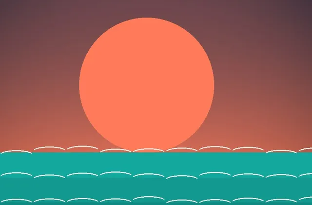 Abstract seascape illustration for Victoria Harbour