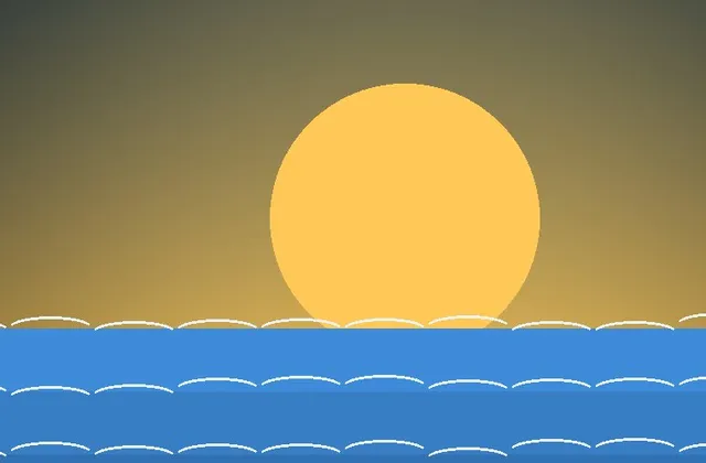 Abstract seascape illustration for the story What to Bring for an Evening on the Water